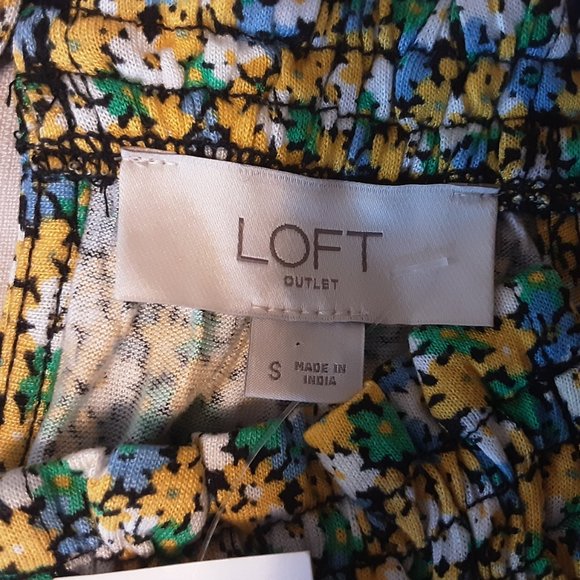 LOFT Green White Yellow Floral Flowy Boho Halter Cami Tank Top, New! Small - Picture 12 of 13